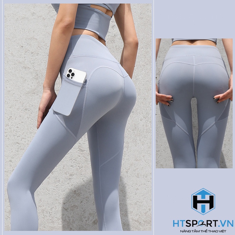 Quần Legging Nữ Có Túi, Quần Dài Tập Gym Yoga Thể Thao Nữ Thun Poly Siêu Co Dãn Cao Cấp (QG01)