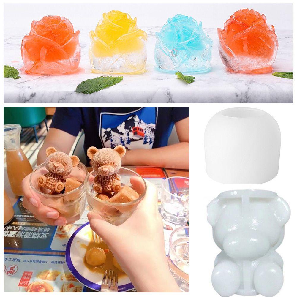 Khuôn Silicone Làm Kem Que Hình Gấu 3D