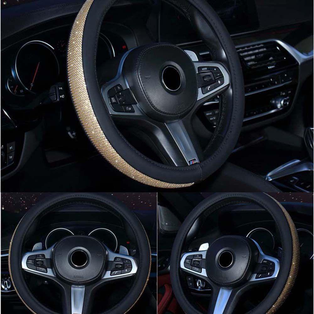 Vỏ BọC Vô Lăng ChốNg TrượT Universal 38cm VANES1 Cho Xe Hơi|Túi Xách Da PU Màu Đen Cá Tính Hợp Thời Trang|Vỏ Bọc Vô Lăng Trang Trí Cho Xe Hơi