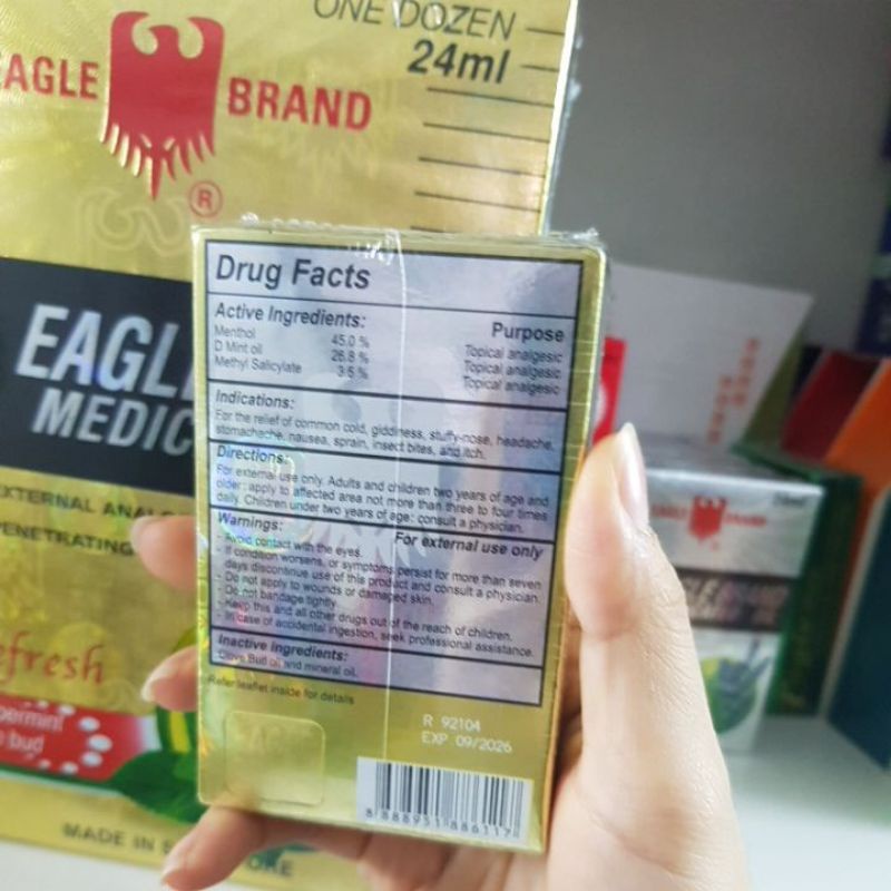 Dầu gió vàng Mỹ Eagle Brand Medicated Oil 24ml