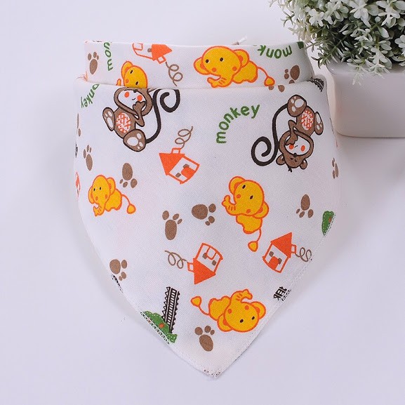 Yếm tam giác chất COTTON có khuy bấm / Khăn yếm ăn có cúc bấm