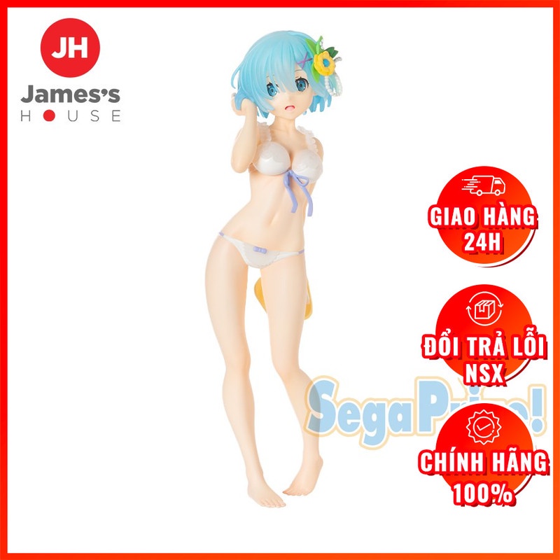 Mô Hình Figure Chính Hãng Anime Re:Zero, REM - LPM Figure - Midsummer Sun Ver., SEGA, chính hãng Nhật Bản