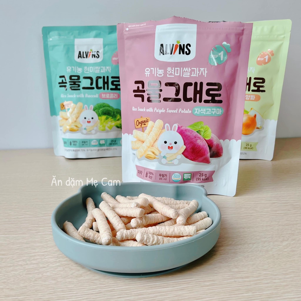 BÁNH GẠO HỮU CƠ ALVINS DẠNG QUE  Dành cho bé từ 6 tháng