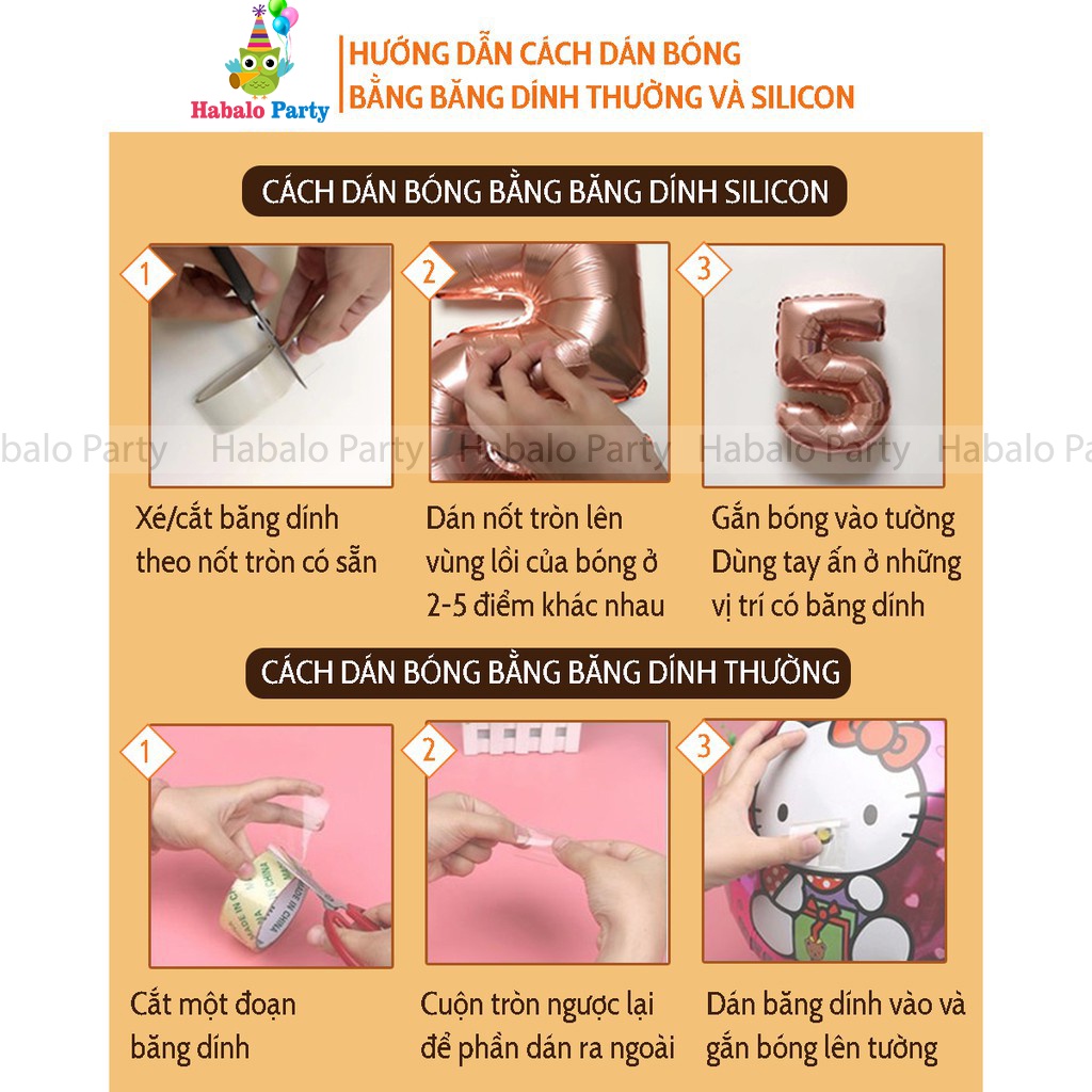 SET Bóng Trang Trí Sinh Nhật Kèm Phông Nền Sang Trọng