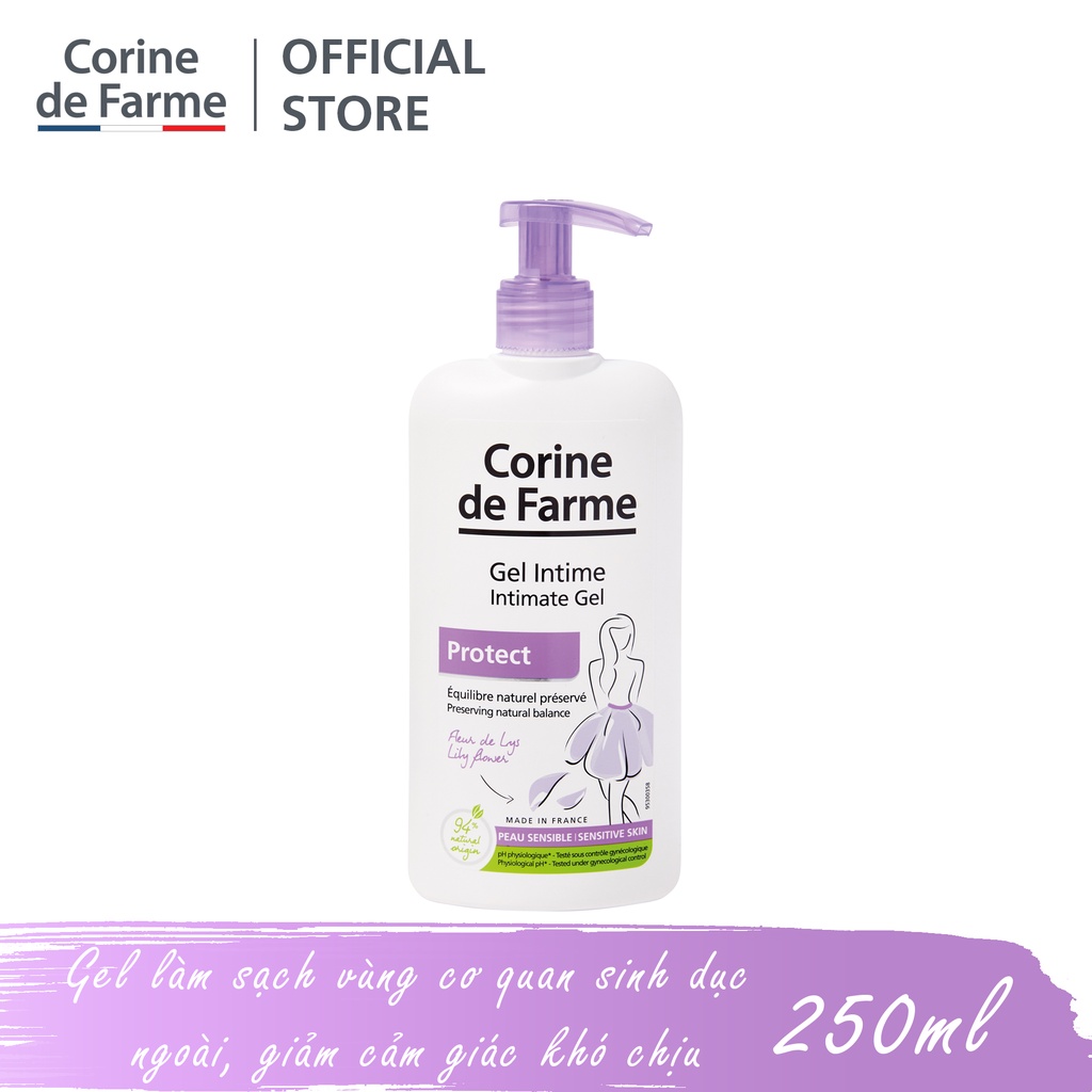 Gel Dung Dịch Vệ Sinh Corine de Farme Làm Sạch &amp; Giảm Viêm Vùng Kín Intimate Gel - 250ml