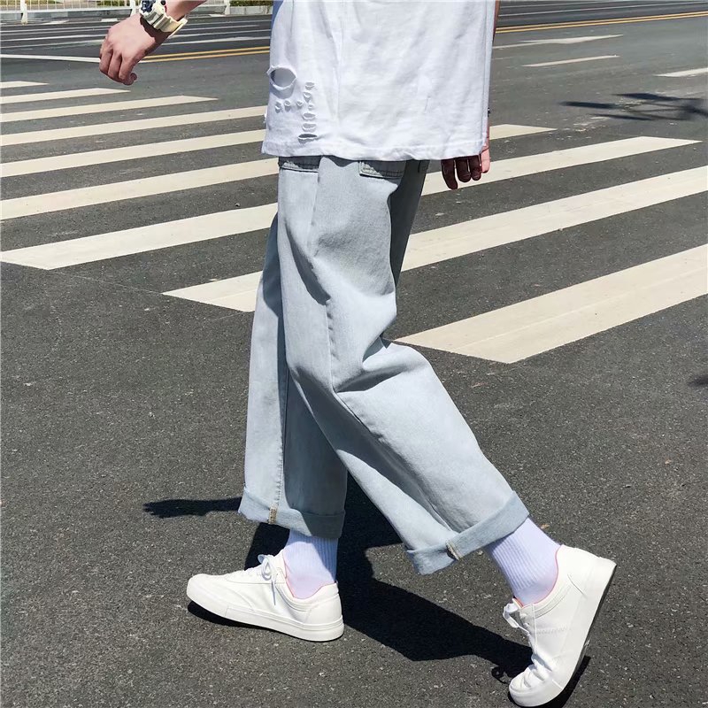 Korean style fashion wide leg jeans for men | BigBuy360 - bigbuy360.vn
