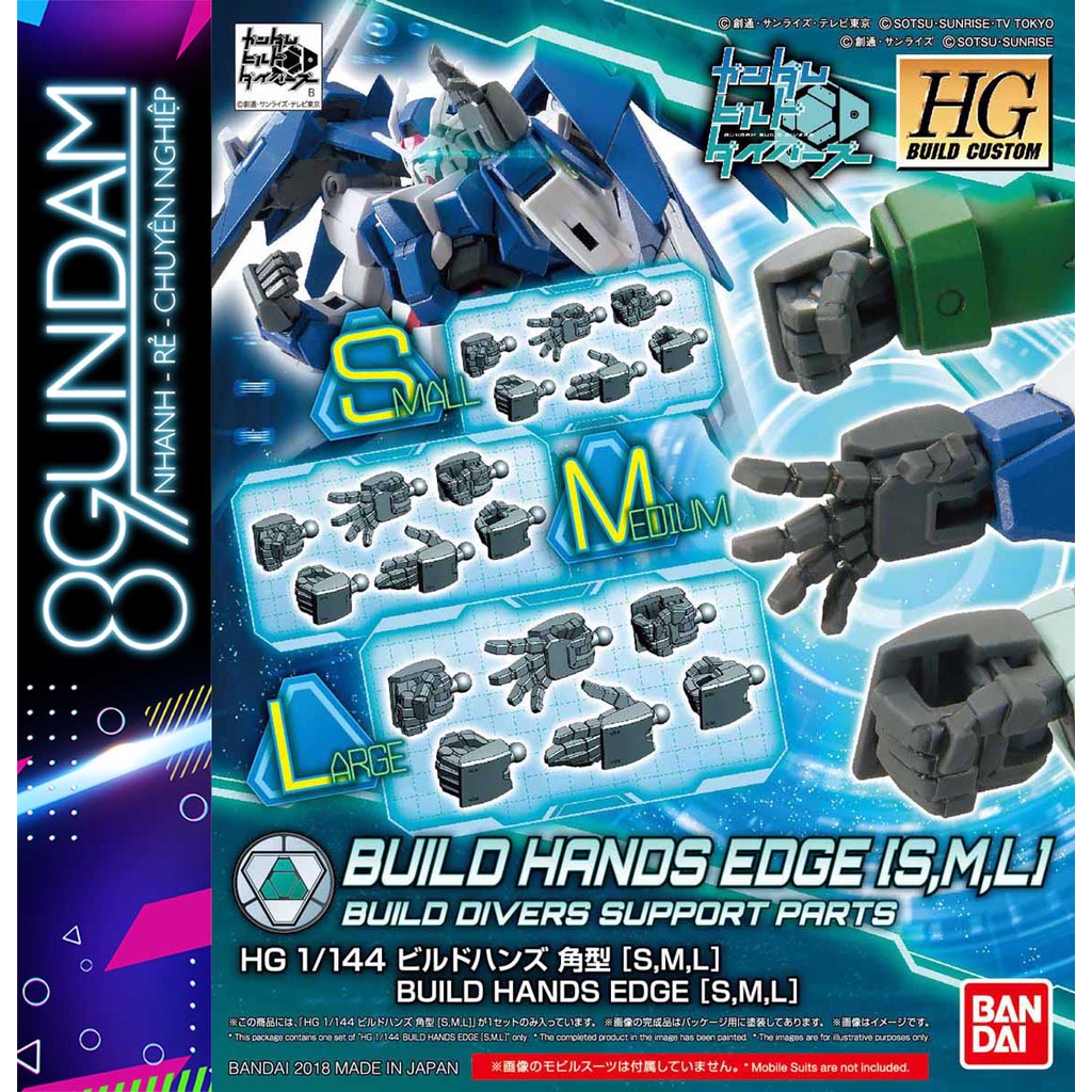 Mô Hình Lắp Ráp Phụ Kiện HG BC Build Hands Edge (S,M,L)