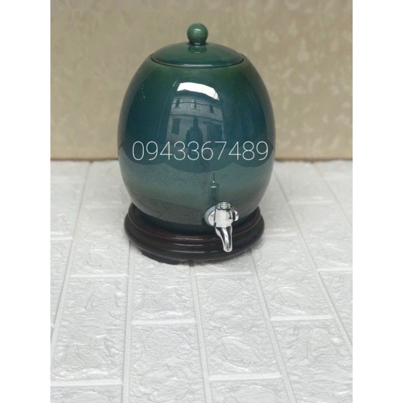 Bình nước 3 lít cao 25cm, bụng 19,5cm, đk miệng 12cm. . Hàng sứ Bát Tràng