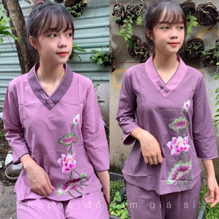 Đồ lam đi chùa # tim sen vẽ kate & xô