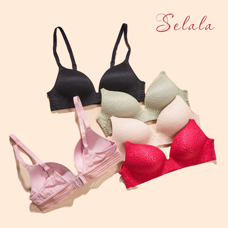 Áo Lót Selala Su Phối Ren Đệm Mỏng Ôm Nâng Thoải Mái Không Sợ Hẫng AM20