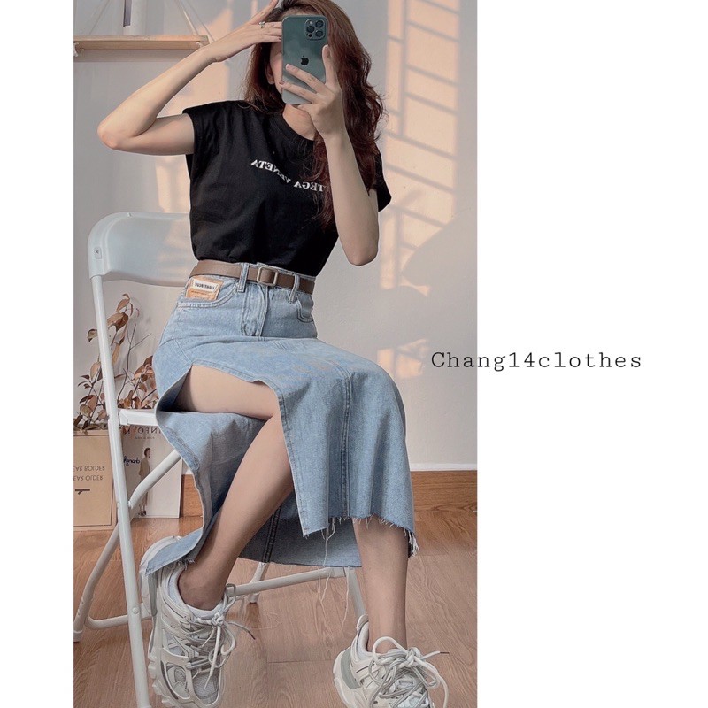 Chân Váy Bò Xẻ Tà - Chân Váy Denim Cạp Cao Hack Dáng Quảng Châu Siêu Đẹp (Ảnh Thật Ở Cuối) 2 màu xanh đen | BigBuy360 - bigbuy360.vn