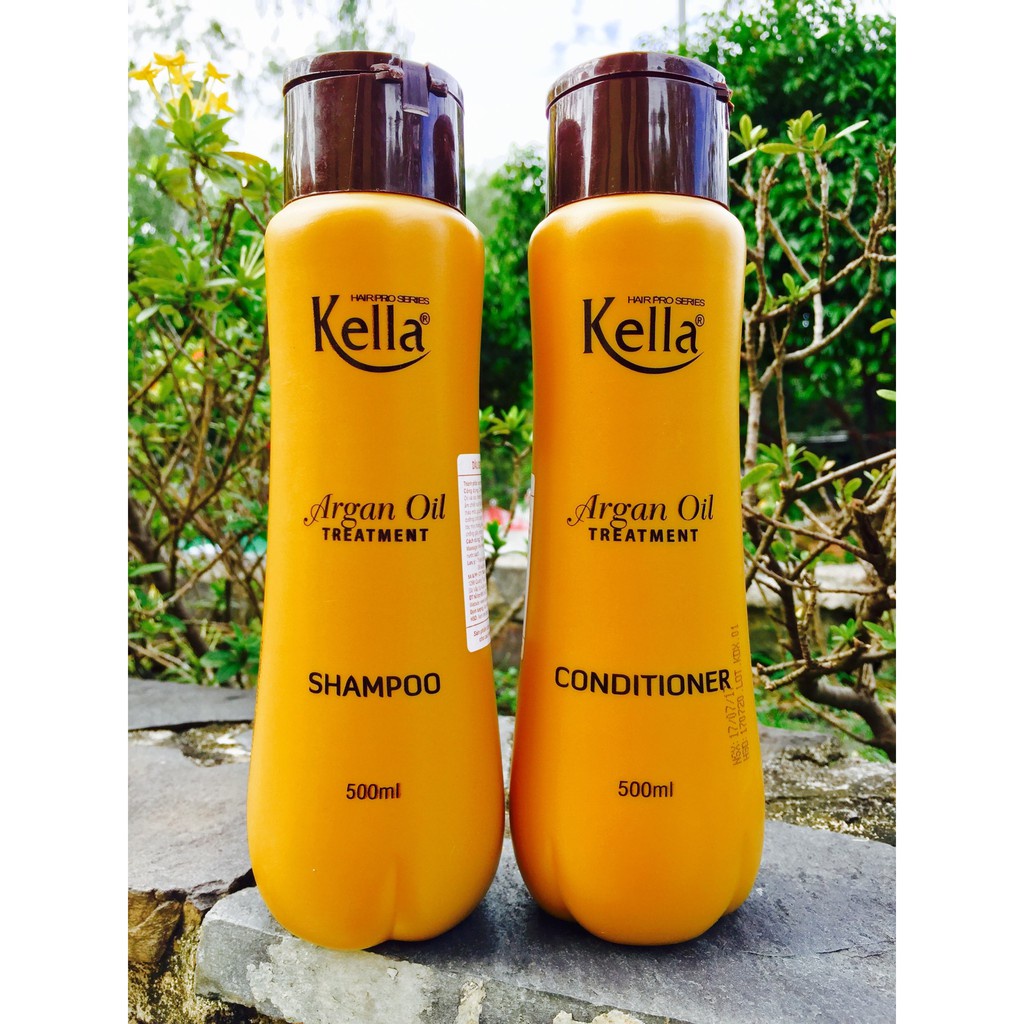 Bộ Gội Xả Dưỡng Tóc Suôn Mềm Kella Argan Oil 500ml-Hàng Chuẩn SaLon