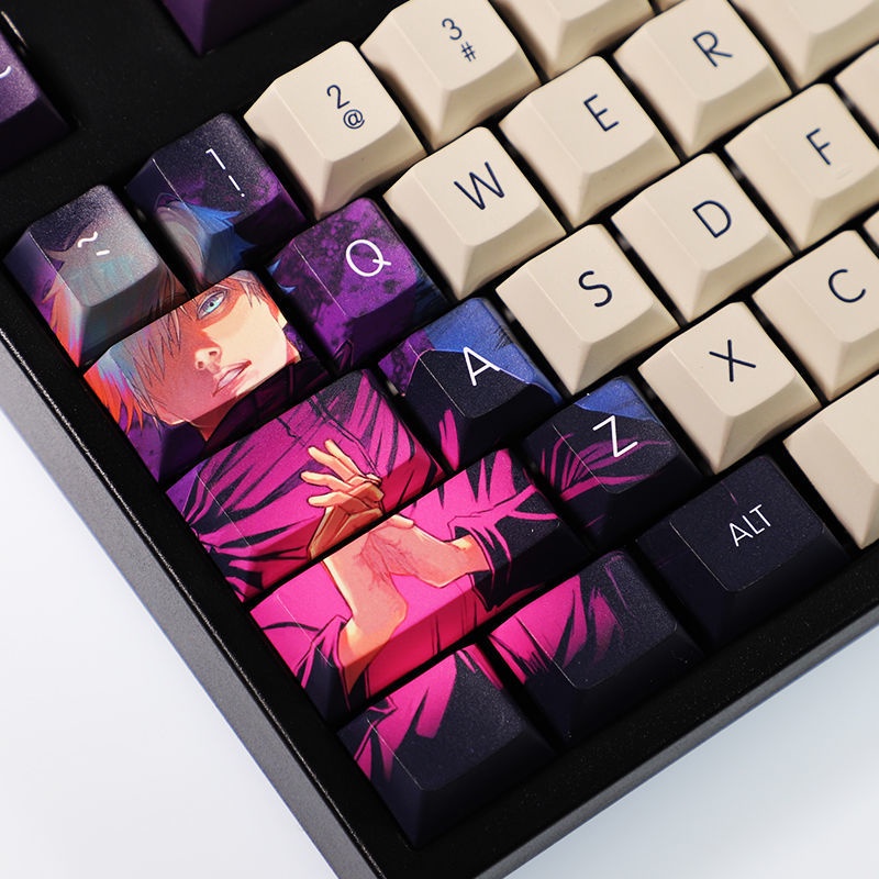 Jujutsu Kaisen keycap Cherry Profile Gojo Satoru theme Anime PBT Dye thăng hoa bàn phím cơ keycap 108 phím