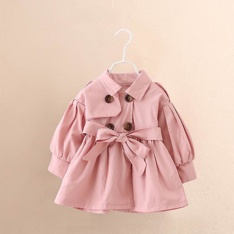 Áo khoác cotton có nơ dễ thương cho bé gái