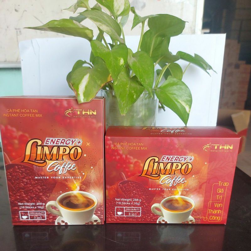 Cafe hòa tan 3in1 Enegy+ Limpo coffee (18 gói x 16g) ĐẬM VỊ CAFE