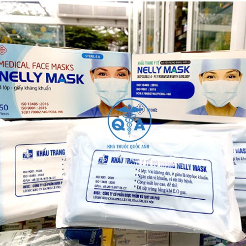 [CÓ BÁN LẺ] Khẩu trang y tế Nelly Mask giá rẻ hàng công ty chính hãng 4 LỚP DÀY DẶN