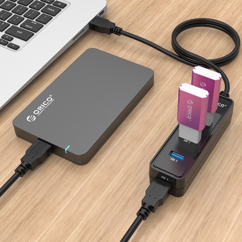 Bộ chia 4 cổng USB 3.0 W5PH4 Orico️Hub USB 3.0 Tốc độ cao Chính Hãng Orico ️Bảo hành 12 tháng 1 đổi 1 ️Tặng 1 LED U