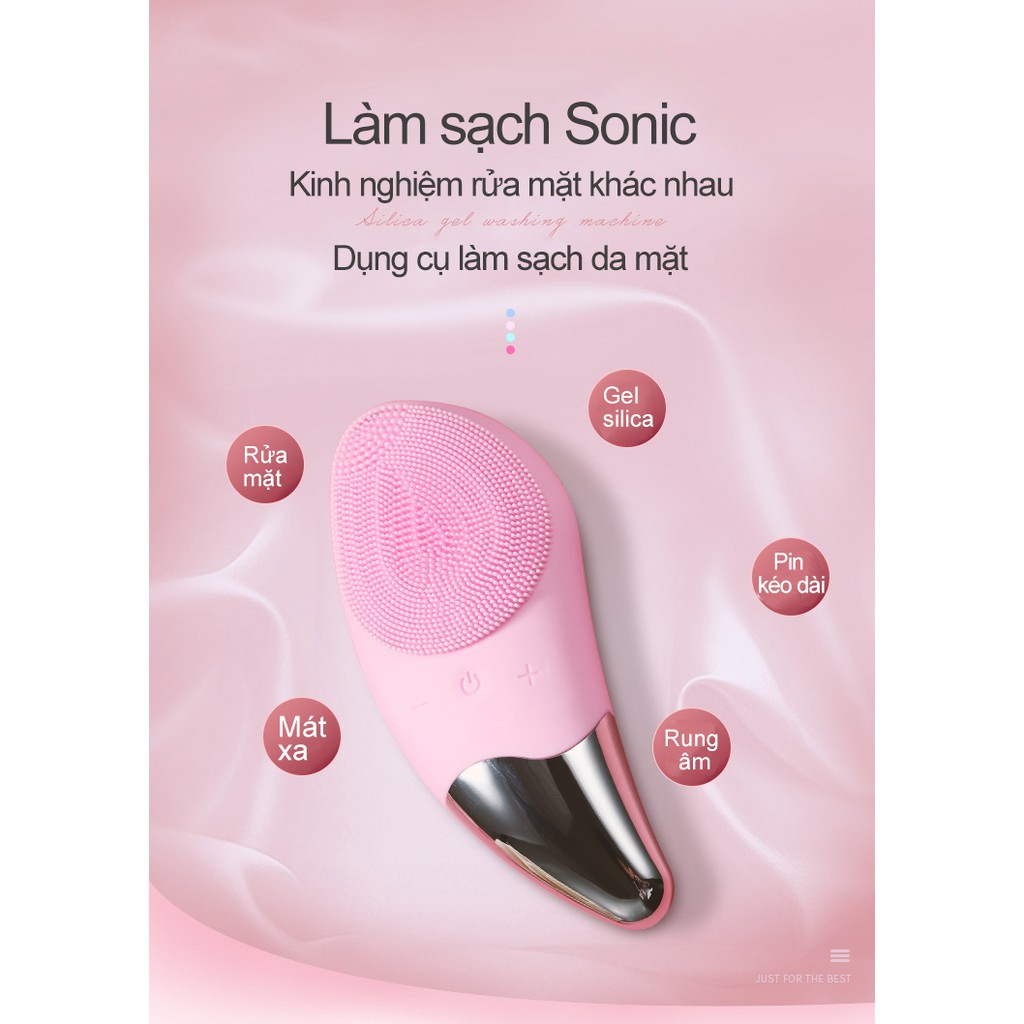 MÁY RỬA MẶT SÓNG SIÊU ÂM MASAGE NÂNG CƠ MẶT 3IN1 SONIC FACIAL BRUSH CAO CẤP