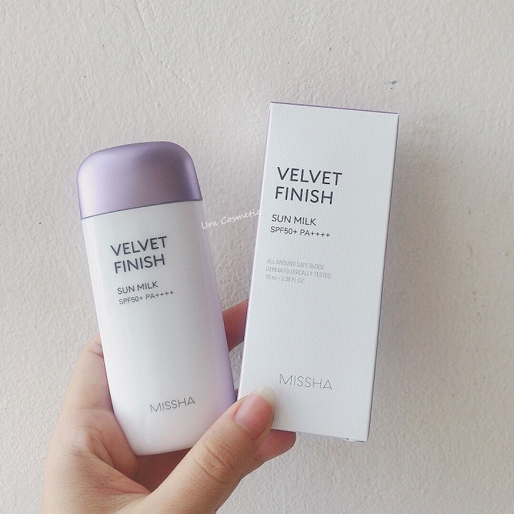 Kem chống nắng Missha Velvet Finish Sun Milk SPF 50+ PA++++ 70ml giúp kiềm dầu và nâng tông da - Yumi Beauty