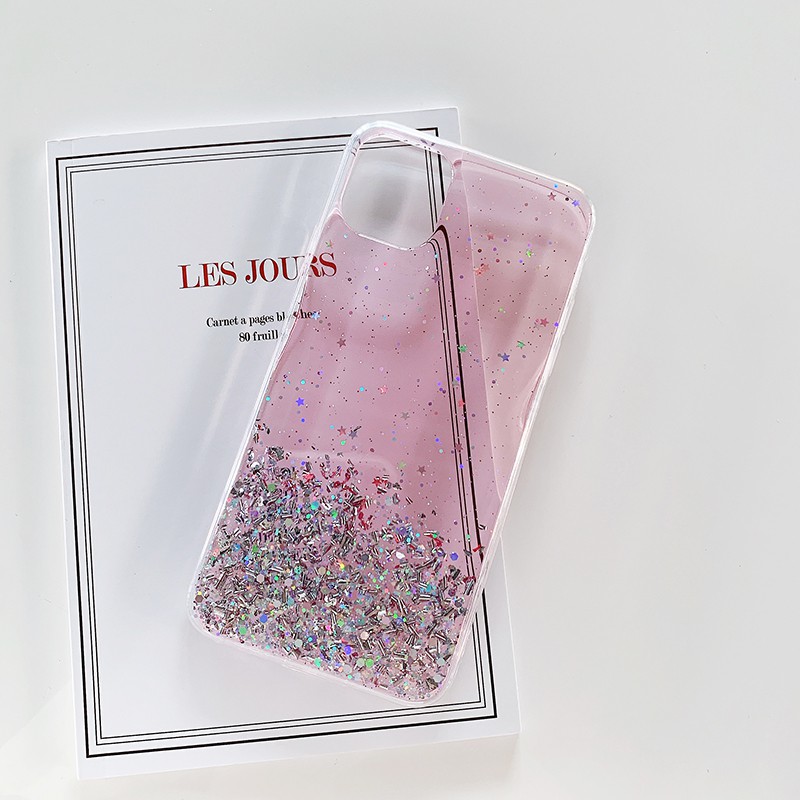 Ốp điện thoại trong suốt kim tuyến lấp lánh thích hợp cho iPhone 13 Pro 11 Pro Max XS XR X 12 Mini 6s 7 8 Plus SE 2020