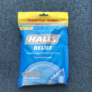 Kẹo ngậm Halls Sugar Free 70 viên của Mỹ