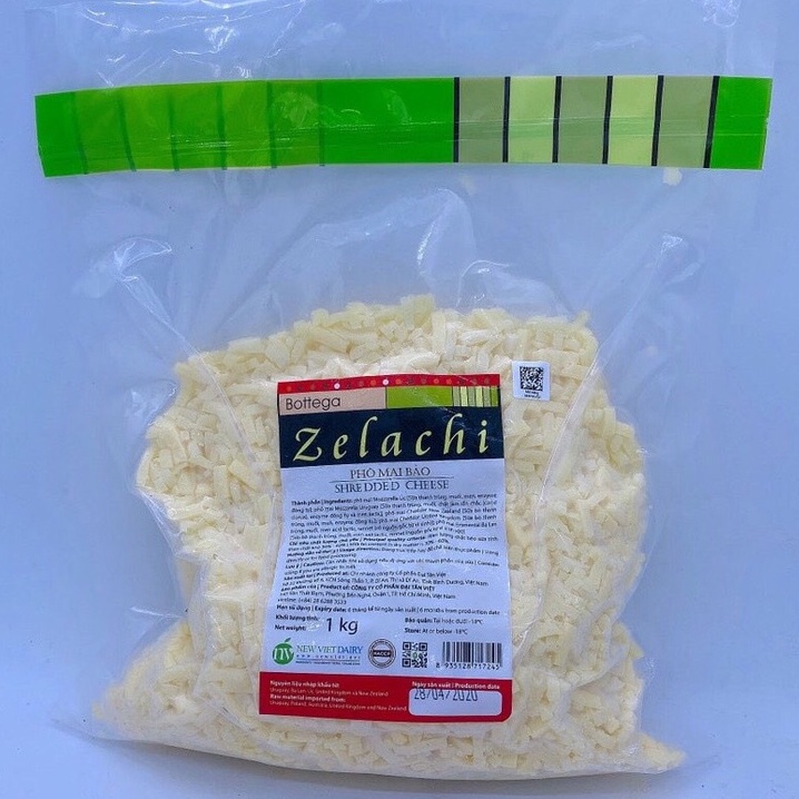 Phô Mai Mozzarella Bào Sợi Zelachi 1KG - DATE MỚI 2024