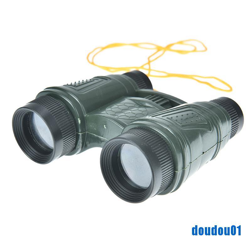 [dou] 1pc plastic kid children magnification toy binocular telescope + neck tie strap [vn]