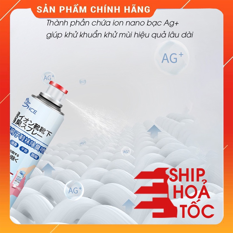 Xịt hôi chân nhập NCE sịt khử hôi chân khử mùi giày công nghệ Nano Bạc mùi dịu nhẹ 260ml đánh bay ngay mùi hôi hiệu quả