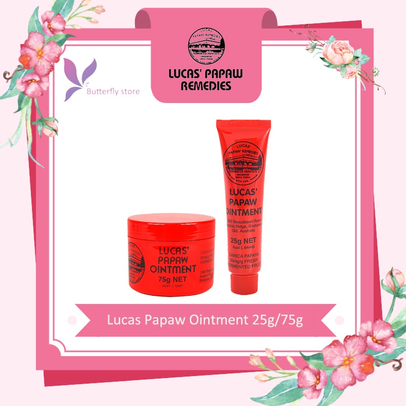 🦋giảm giá🦋Kem đu đủ Lucas’ Papaw Ointment 25g, 75g chống khô nẻ môi, bỏng da, mẩn ngứa, mụn nhọn cho mọi lứa tuổi