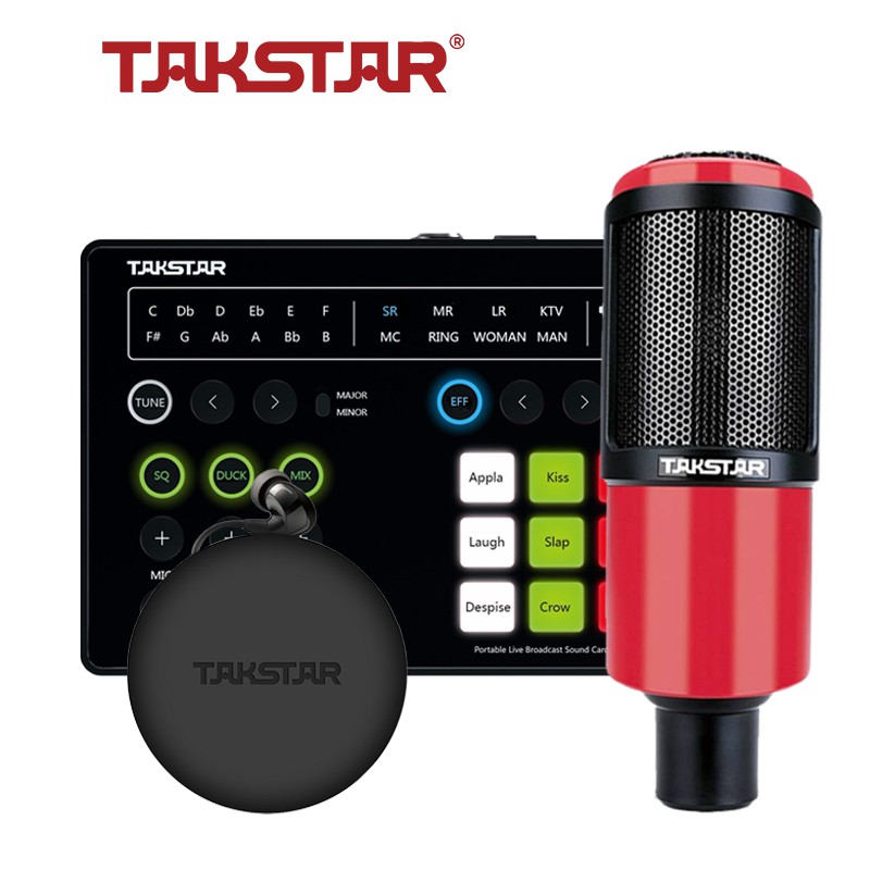 Combo Mic PC K320, Souncard SC-M1, Tai nghe TS2260 và đầy đủ phụ kiện đi kèm. Combo thu âm, livestream, hát karaoke