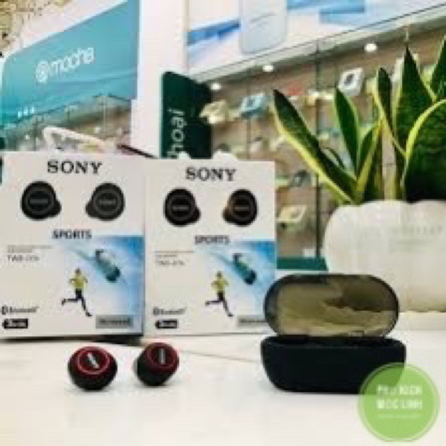 (Không Hay Hoàn Tiền 100% )Tai nghe Bluetooth V5.0 Sony Sport TWS-D76 không dây ấm Bass-treble rõ ràng