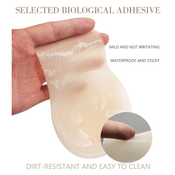 Cặp Miếng Dán Ngực Silicone Vô Hình Tái Sử Dụng Được Hình Tai Thỏ