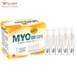 Dung dịch nhỏ mắt Myodrops Chính hãng-Giảm tăng độ cận, Sử dụng hàng ngày, không chất bảo quản,Hộp 20 ống 0.4ml