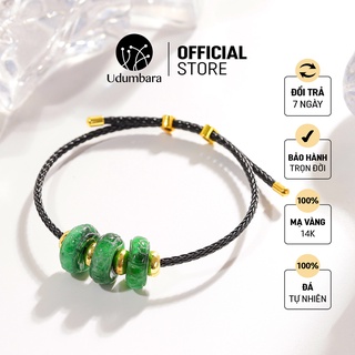 Vòng tay cuff đen nam nữ ngọc sơn thủy may mắn phong thủy Udumbara, quà tặng ý nghĩa ,sang trọng.
