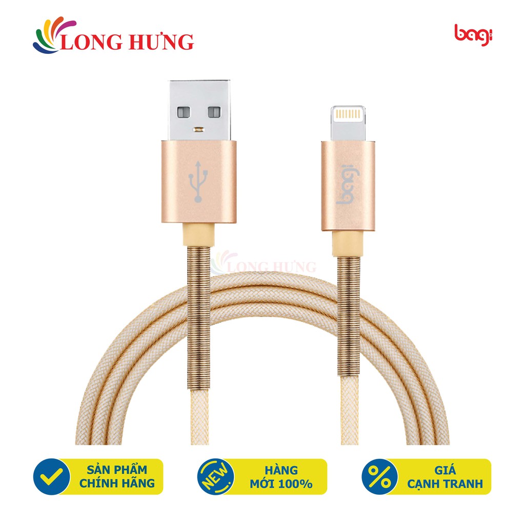 Cáp Lightning Bagi dây lò xo 1m IF100 - Hàng chính hãng - Cổng Lightning tiện dụng Chiều dài 1m Dòng điện ổn định
