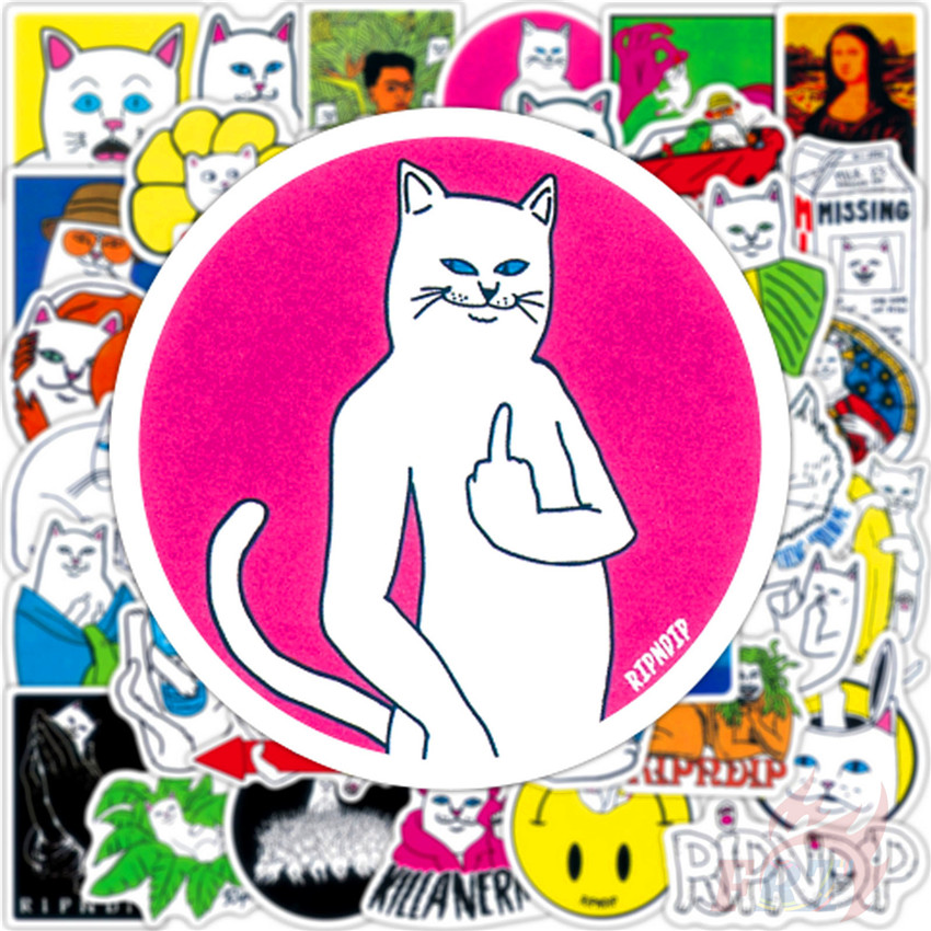 ❉ RipNDip Series 03 Bad Cats Arts Series Stickers ❉ 50Pcs/Set Luggage Laptop Skateboard Doodle Stickers