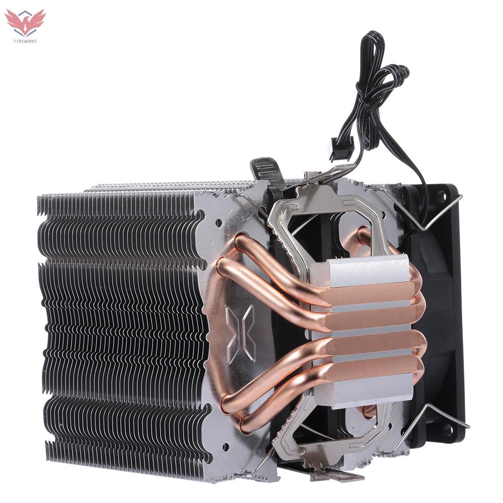 Fire CPU Cooler Fan Heatsink 4 Heatpipe 2 Fans Quiet Heatsink Radiator Support 775/115x/AMD