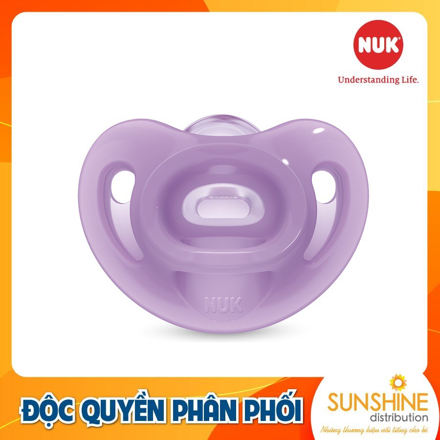 Ti giả NUK Sensitive Silicone nguyên khối siêu mềm hỗ trợ phát triển răng miệng (0-6-18 tháng)