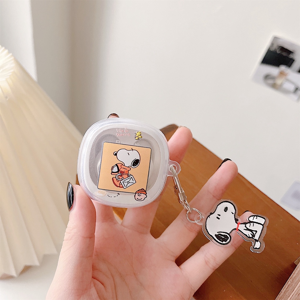 Vỏ Bảo Vệ Hộp Sạc Tai Nghe Baseus Bowie WM02 Bằng TPU Mềm Trong Suốt Chống Sốc Kèm Móc Khóa Đơn Giản