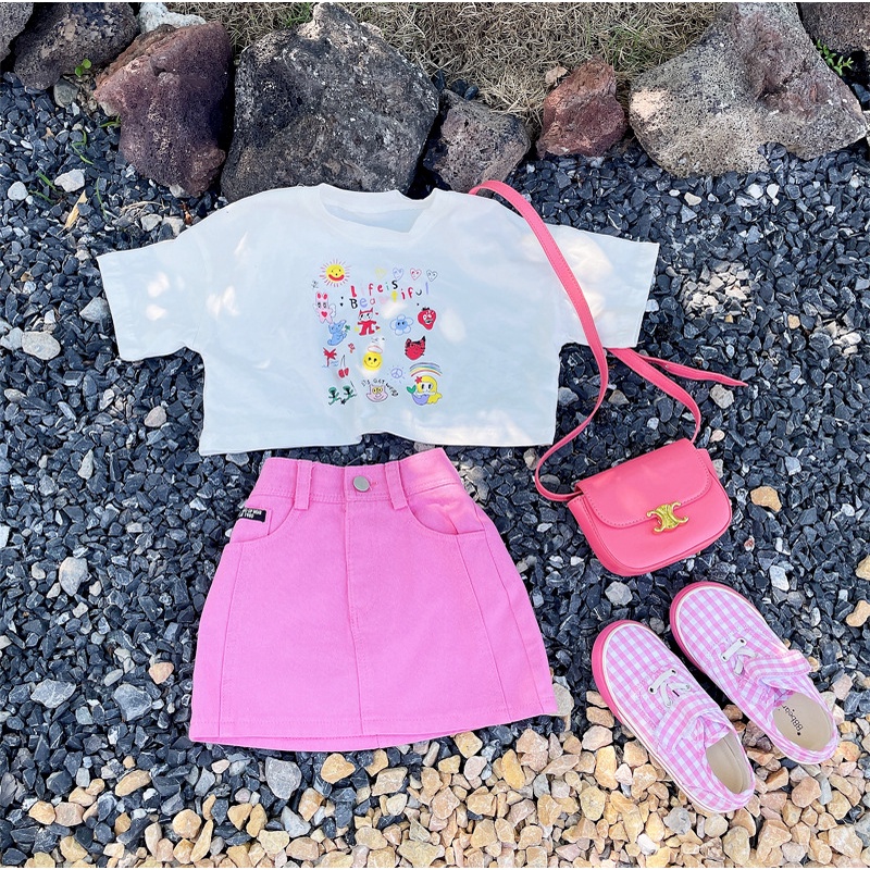 Đầm In Họa Tiết Hoạt Hình Thời Trang Mùa Hè Cho Mẹ Và Bé 90-140cm Và Mẹ 67KG