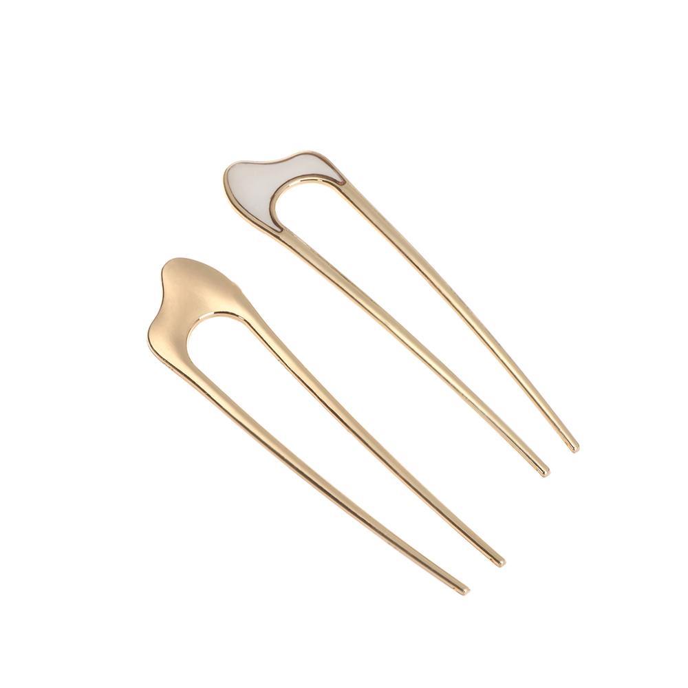 Kẹp Tóc Chữ U Bằng Kim Loại Nhiều Màu Sắc Phong Cách Vintage