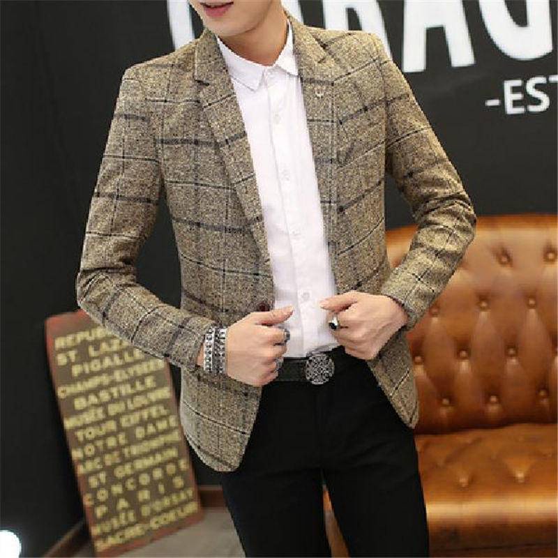 Áo Khoác blazer Vải Len Phong Cách Hàn Quốc Thời Trang Cho Nam