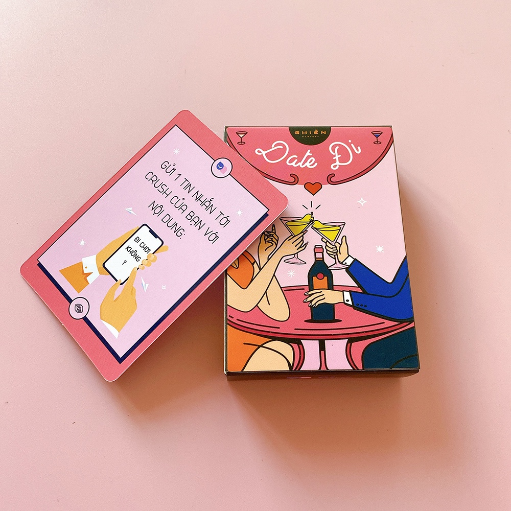 Bộ Bài Cặp Đôi Date Đi Drinking Game 40 Lá Tình Yêu Chinh Phục Trái Tim Crush Dành Cho Những Buổi Hẹn Hò Thú Vị DATEDI