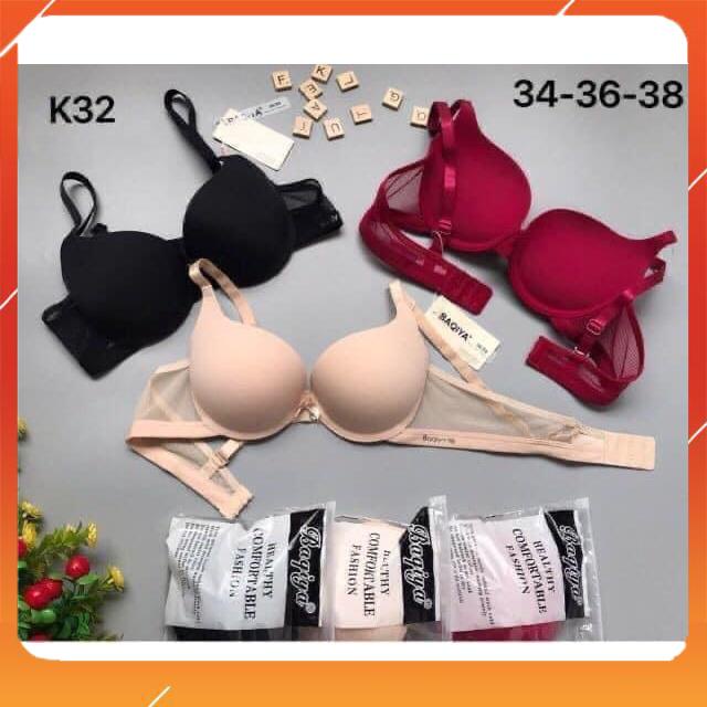 Áo lót nữ su đúc có gọng nâng đẩy ngực cup chéo đệm mút vừa quai lưới thoáng khí A5059