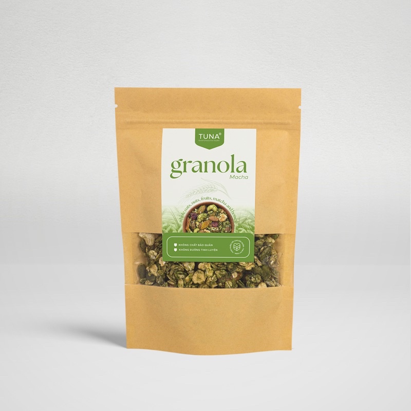 Granola Ngũ cốc Ăn Kiêng Không Đường Vị Matcha By Tuna