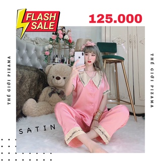 Đồ Bộ Pijama Tay Ngắn Quần Dài Cổ Nhọn ( ẢNH THẬT )
