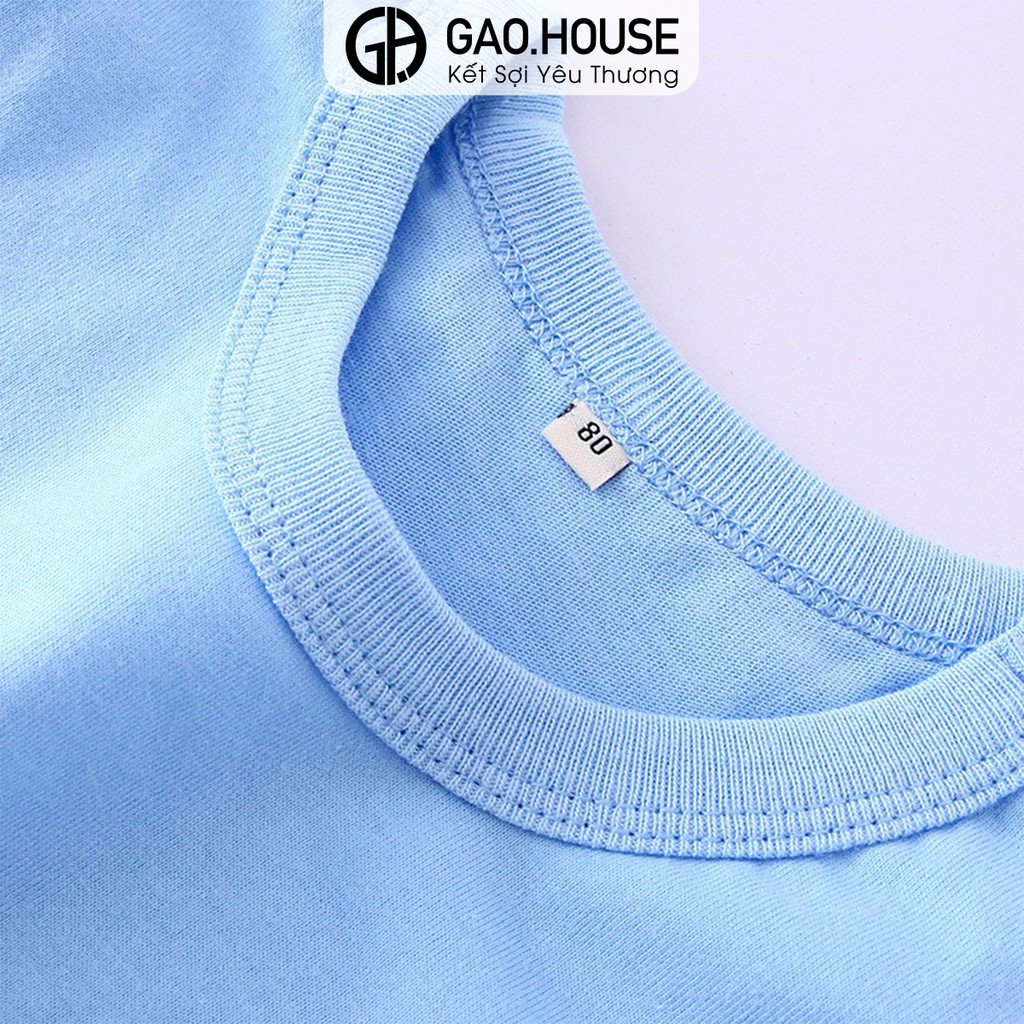 Áo thun trẻ em Gạo House cotton 4 chiều cổ tròn cộc tay dáng basic - Không in hình