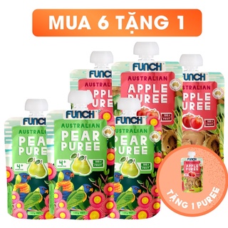 Combo 6 túi trái cây nghiền funch cho bé ăn dặm từ 4 tháng vị trái cây - ảnh sản phẩm 1