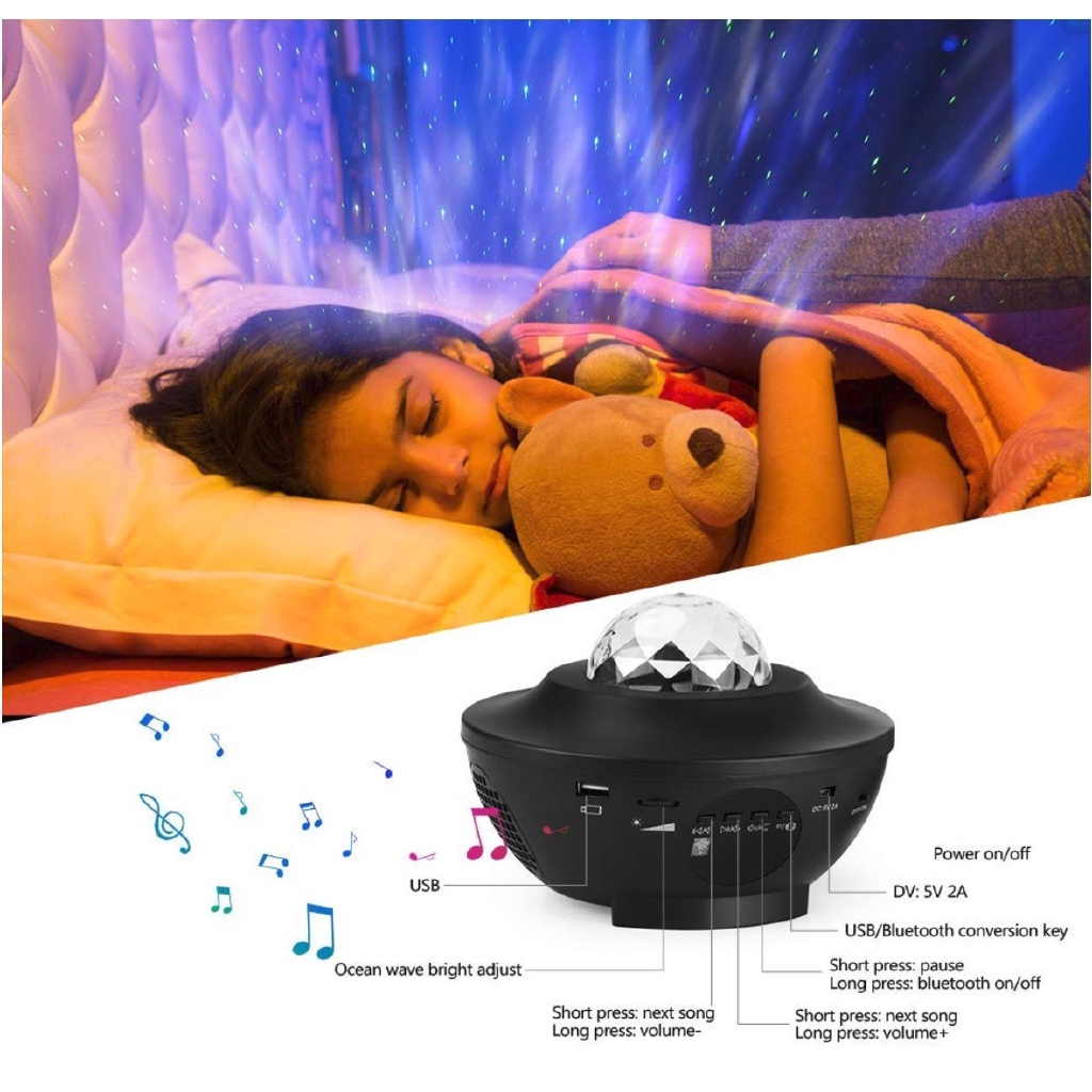 LED Colorful Starry Projector Blueteeth USB Voice Control Music Player Projection Lamp