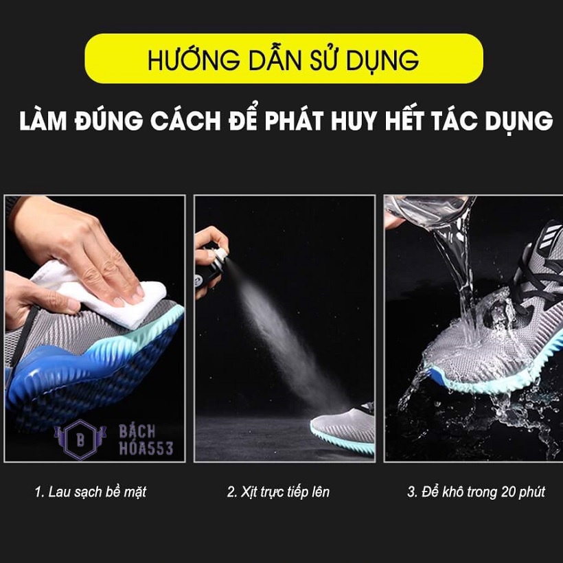 Chai xịt nano chống thấm nước giầy đa năng Sneaker 300ml